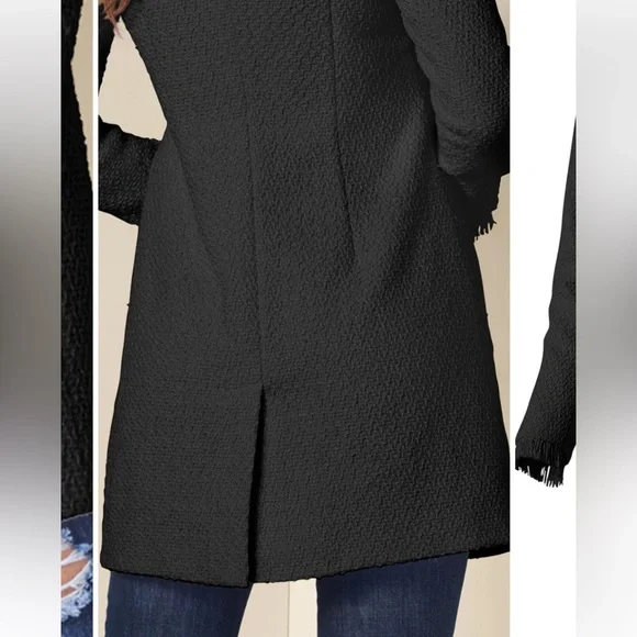 Black Tweed Jacket Size US 4 - Picture 4 of 9